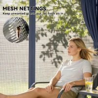 Outsunny 10' x 12' Outdoor Patio Gazebo, Soft Top Gazebo Canopy Shelter with Curtains, Netting, Steel Frame, Hooks, Blue(m-6)