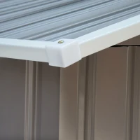 Outsunny 7' x 4' x 6' Outdoor Storage Shed Metal Garden Tool Storage Shed with Sloped Roof - Gray / White(m-12)