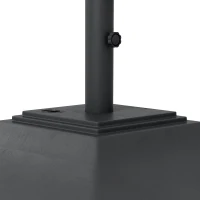 Outsunny Square Umbrella Base with Wheels, 99 lbs Water or 132 lbs Sand Filled, with Double Adjustable Knob, Black(m-10)