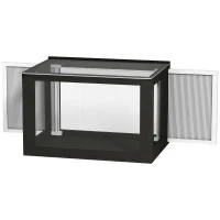 PawHut Catio Outdoor Cat Enclosure Adjustable Cat House Waterproof Top for Window 24" x18.5" x16.1" Black & White(m-2)