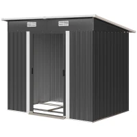 Outsunny 7'x 4' Metal Patio Storage Shed Garden Lockable Shed Tool Utility Storage Unit, Black(m-2)