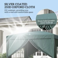 Outsunny 10'x10' Outdoor Pop Up Party Tent Wedding Gazebo Canopy with Carrying Bag (Dark Green)(m-5)