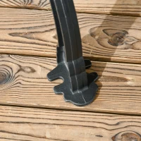 Outsunny 47 Inch Outdoor Garden Bench, Patio Loveseat with Unique Armrests, Slatted Seat Back, 528 lbs. Capacity, Teak Colour(m-10)