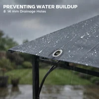 Outsunny Patio Gazebo with Double Roof Outdoor Gazebo Canopy with Extendable Shade 126" x126" Dark Grey(m-9)