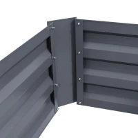 Outsunny Set of 2 Raised Garden Bed, Steel Elevated Planter Box for Flowers, Herbs, Succulents, 39"x20"x12", Dark Grey(m-9)