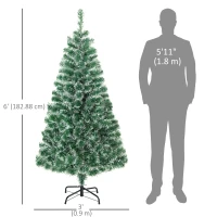 HOMCOM 6FT Indoor Christmas Tree Artificial Decoration Xmas Gift with Metal Stand 375 Tips(m-3)