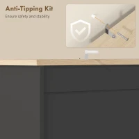 HOMCOM Kitchen Pantry Cabinet, 64" Tall Kitchen Hutch with 3 Cabinets, 2 Drawers, Adjustable Shelves, Microwave Stand, Black(m-7)