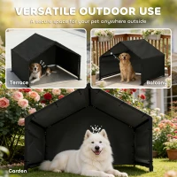 PawHut Dog Shade Shelter Outdoor, Dog House Outside with Canopy, Pet Tent for Small Medium Large Breeds(m-8)