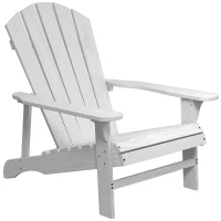 Outsunny Wood Adirondack Chair, Outdoor Patio Muskoka Chair with Slatted Design for Deck, Garden, Backyard, Fire Pit, White(m-11)