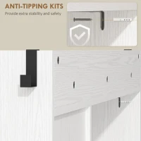 HOMCOM Farmhouse Shoe Storage Cabinet with Side Cabinet and Adjustable Shelves for Entryway, Hallway, Holds 12 Pairs, White(m-7)