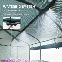 Outsunny 6' x 3' Galvanized Raised Garden Bed with Crop Cage Net Cover and Watering System, Outdoor Planter Box, Dark Grey(m-5)