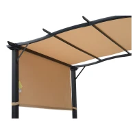 Outsunny 10' x 8' Outdoor Pergola Garden Gazebo with Two Adjustable Side Canopy Overhead Sun Shade Backyard Canopy Cover Khaki(m-10)