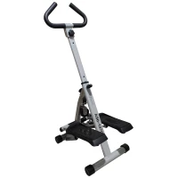 Soozier Height Adjustable Stair Stepper, Stepper Exercise Machine with Handlebar, LCD Monitor, Black(m-2)