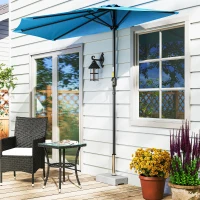 Outsunny 55 lbs Half Granite Parasol Base, Outdoor Umbrella Stand Weight for 1.3", 1.5", 1.9" Umbrella Poles, Grey(m-1)