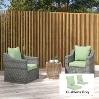 Outsunny Seat Cushion Back Pillows Replacement Set of 2, Patio Chair Cushions Set for Indoor Outdoor, Green(m-8)