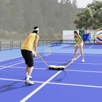 HOMCOM Portable Badminton Net Set with 9.5x5 ft Net, Foldable Badminton Net with 2 Shuttlecocks, 2 Badminton Rackets and 1 Suitcase, for Indoor Outdoor, Beach, Backyard(m-8)