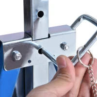 HOMCOM Set of 2 Adjustable Telescopic Builders Trestle, DIY Steel Work Bench Carpenter, Folding Saw Horse Tools Blue(m-10)