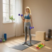 Soozier 44lbs Hex Dumbbell Set, Hand Weights Fitness Dumbbells for Home Gym Strength Training, Multi-Colour(m-8)