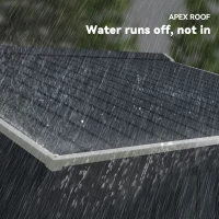 Outsunny 9' x 6' Outdoor Storage Shed, Garden Tool Metal Shed with Foundation Kit, Dark Gray(m-7)