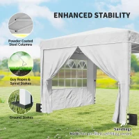 Outsunny 10 x 10 ft Pop Up Canopy Tent with Sidewalls, UPF50+ Outdoor Portable Instant Canopy Shelter with Carry Bag, White(m-7)