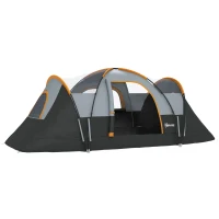 Outsunny 5-6 Person Family Tent, Outdoor Camping Tent with Lighting Hook, Carrying Bag for Camping, Hiking and Travelling, Cream(m-2)