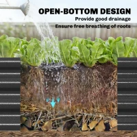Outsunny 12 x 4 x 1ft Galvanized Raised Garden Bed, Reinforced Outdoor Planter Box with Open Bottom, Dark Grey(m-6)