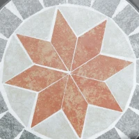 Outsunny Ceramic Decorative Garden Stool, 12" Drum Outdoor Stool Side Table Plant Stand for Outdoor Indoor, Grey(m-10)