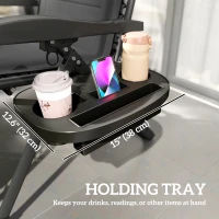 Outsunny Zero Gravity Chair, Reclining Outdoor Lounger Chair with Cup Holder, 400 LBS Capacity, Black(m-5)