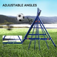 HOMCOM Volleyball Rebounder Net Football Training Aid Kickback Target Play Blue(m-5)