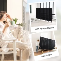 HOMCOM 6 Panel Room Divider, 6 Ft Folding Privacy Screen, Portable Freestanding Partition Wall Divider, Black(m-9)