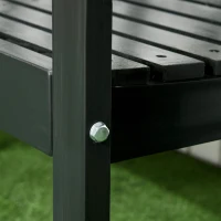 Outsunny Wooden Outdoor Bench, 3 Person Patio Garden Bench with Diamond Pattern Backrest, Slatted Seat, 792 LBS Capacity, Black(m-10)