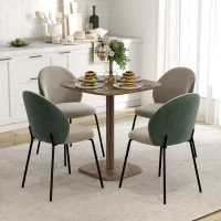 HOMCOM Dining Table for 4 People - Modern Kitchen Table with Wood-Effect Top, 27.6" x 27.6", Dark Brown(m-8)