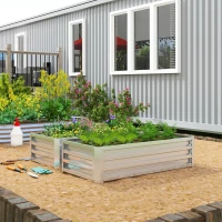 Outsunny Galvanized Raised Garden Bed, 4' x 2' x 1' Metal Planter Box, for Growing Vegetables, Flowers, Herbs, Succulents, Silver(m-9)