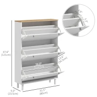 HOMCOM Shoe Storage with 3 Flip Drawers and Adjustable Shelves, Entryway Shoe Storage Cabinet for 24 Pairs of Shoes, White(m-3)