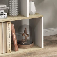 HOMCOM 5-Tier Bookshelf, Geometric S Shaped Bookcase, Tall Narrow Display Shelf for for Living Room, Study Room, White(m-9)