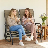 Outsunny Outdoor Glider Bench, Patio Glider for 2 Persons, Brown(m-9)