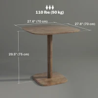 HOMCOM Dining Table for 4 People - Modern Kitchen Table with Wood-Effect Top, 27.6" x 27.6", Dark Brown(m-3)