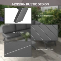 Outsunny Outdoor Corner Garden Set, Convertible 4-Piece Furniture with 2 Sofas, 1 Corner Chair, and 1 Coffee Table, Grey(m-7)