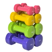 Soozier 44lbs Hex Dumbbell Set, Hand Weights Fitness Dumbbells for Home Gym Strength Training, Multi-Colour(m-2)