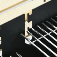 Outsunny Charcoal Grill,Barbecue Trolley with Double Adjustable Grill, Side Table, Storage Shelf and Wheels, Black(m-9)