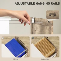 HOMCOM 4 Drawer Filing Cabinet, Farmhouse File Cabinet with Lock, Adjustable Hanging Rails for A4 Letter Size Files, White(m-5)