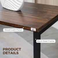 HOMCOM Nesting Coffee Table Set of 3, Stackable Rectangular End Tables with Wood-Effect Top, Metal Frame, Industrial & Rustic C-Shaped for Small Space, Living Room, Rustic Brown(m-7)