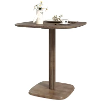 HOMCOM Dining Table for 4 People - Modern Kitchen Table with Wood-Effect Top, 27.6" x 27.6", Dark Brown(m-2)