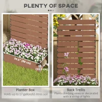 Outsunny Trellis Planter for Climbing Plants, Raised Garden Bed with Trellis, Planter Box for Outdoor Garden, Light Brown(m-4)