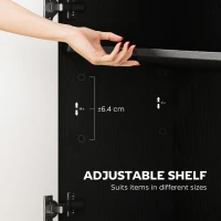 HOMCOM Modern Sideboard and Buffet, Dining Room Cabinet with Adjustable Shelves and 3 Doors, Black(m-6)