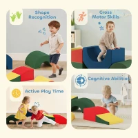 Qaba Toddlers Climbing Toys, 5-Piece Foam Climbing Blocks, Soft Play Set, Indoor for Stacking, Crawling, Sliding(m-6)