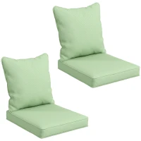 Outsunny Seat Cushion Back Pillows Replacement Set of 2, Patio Chair Cushions Set for Indoor Outdoor, Green(m-2)