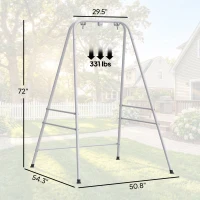 Outsunny Hammock Chair Stand  Indoor and Outdoor Use with Anti-Slip Foot Pads, 2 Carabiners, White(m-3)