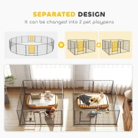 PawHut Heavy Duty Pet Playpen, 16 Panels Steel Dog Fence Puppy Exercise Pen with 2 Doors Locking Latch, 31.5" Height(m-9)