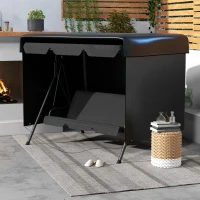 Outsunny 3-Seater Patio Swing Cover, Outdoor Garden Furniture Protection, 85" x 61" x 59", Black(m-1)